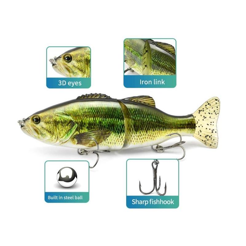 Artificial Fishing Lure, Bionic Hard Multi-section Bait, Fishing Lure with Hook for Salwater, Spinning, Casting,  Outdoor Fishing Equipment