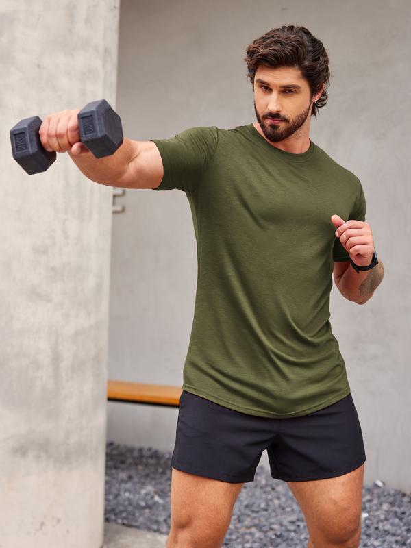 COOFANDY Men Muscle Workout T Shirt Gym Bodybuilding Short Sleeve Hipster Tee Top