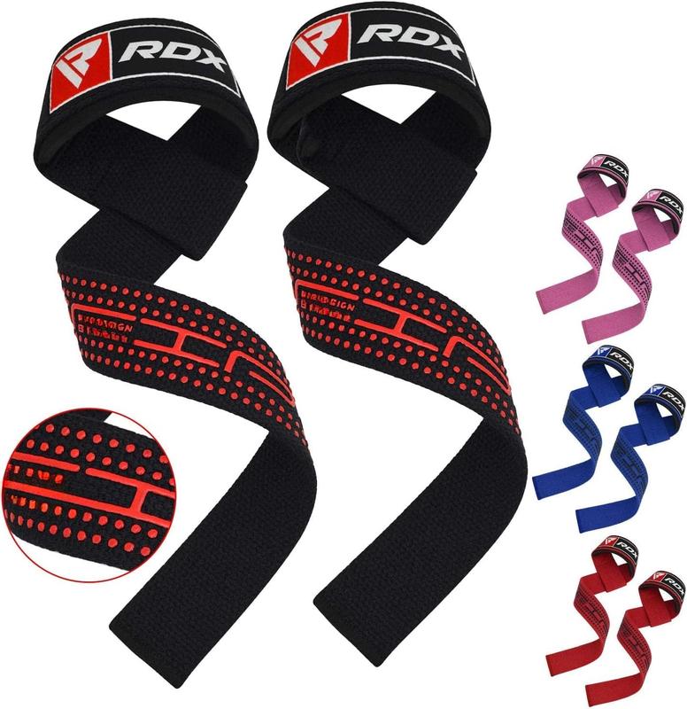 Weight Lifting Straps Deadlifting Powerlifting, 5MM Neoprene Wrist Support, Anti Slip 60CM Hand Bar Grip, Heavy Duty Bodybuilding Weightlifting Workout, Soft Cotton, Strength  Gym Fitness