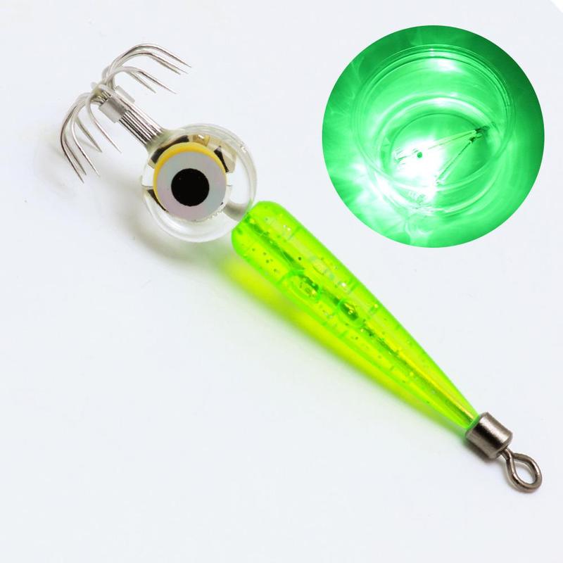 LED Light Fishing Hook, 1 Count Luminous Fishing Lure with Hook, Simulation Squid Hook, Artificial Fishing Bait, Fishing Accessories for Outdoor Fishing, Christmas Gift