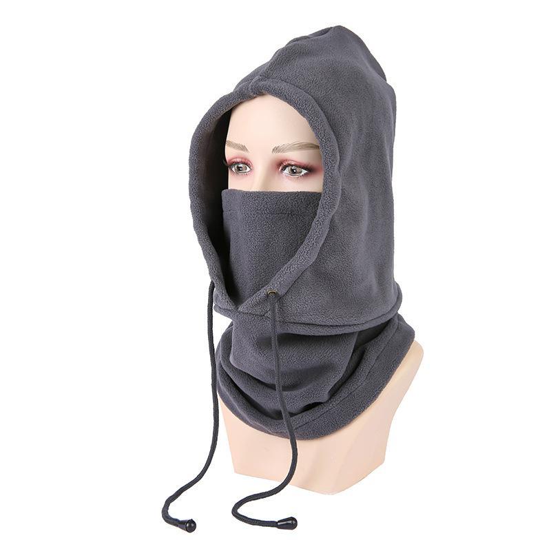 Winter Face Mask with Drawstring, Windproof Warm Neck Gaiter with Hood, Outdoor Sports Face Cover for Cycling Skiing, Christmas Gift