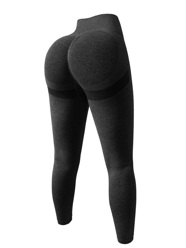 Women's 2pcs Solid High Waist Sports Tummy Control Leggings, High Stretch Seamless Yoga Leggings, Summer Outfits, Ladies Sportswear for Indoor Outdoor Wear