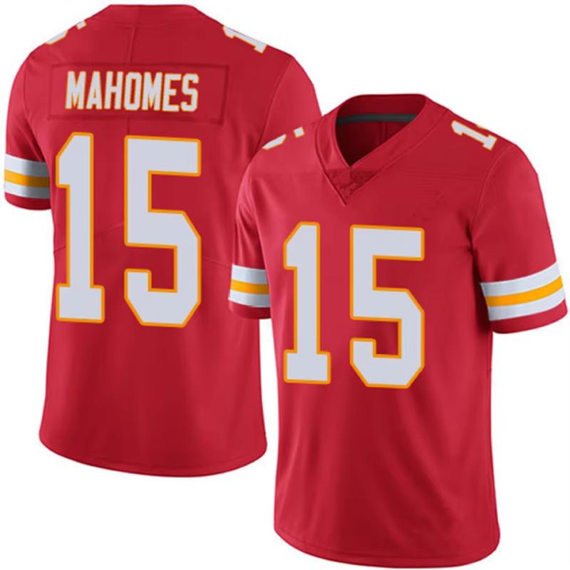 Mens Kansas City Football Jerseys 15 Patrick Mahomes 87 Travis Kelce 10 Pacheco 4 Rice 7 Butker Stitched Football Shirts