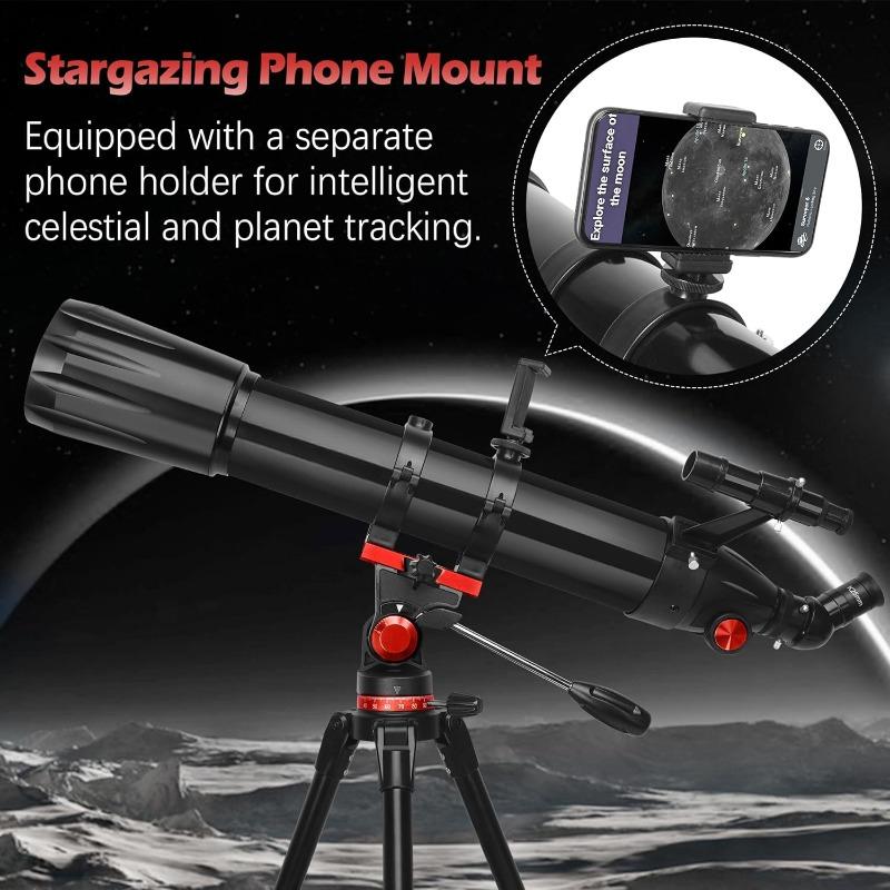 Telescope,Telescope for Adults High Powered, Professional Refractor Telescope for Beginners,for Planet Observation with Stainless Tripod