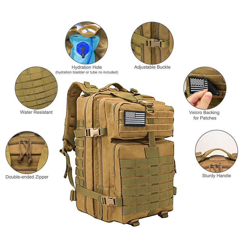 WOLT | Military Tactical Backpack for Men, Large Army 3 Day Assault Pack with MOLLE Bag for Hiking Survival Gear, Range Bag,camping backpacks military tactical