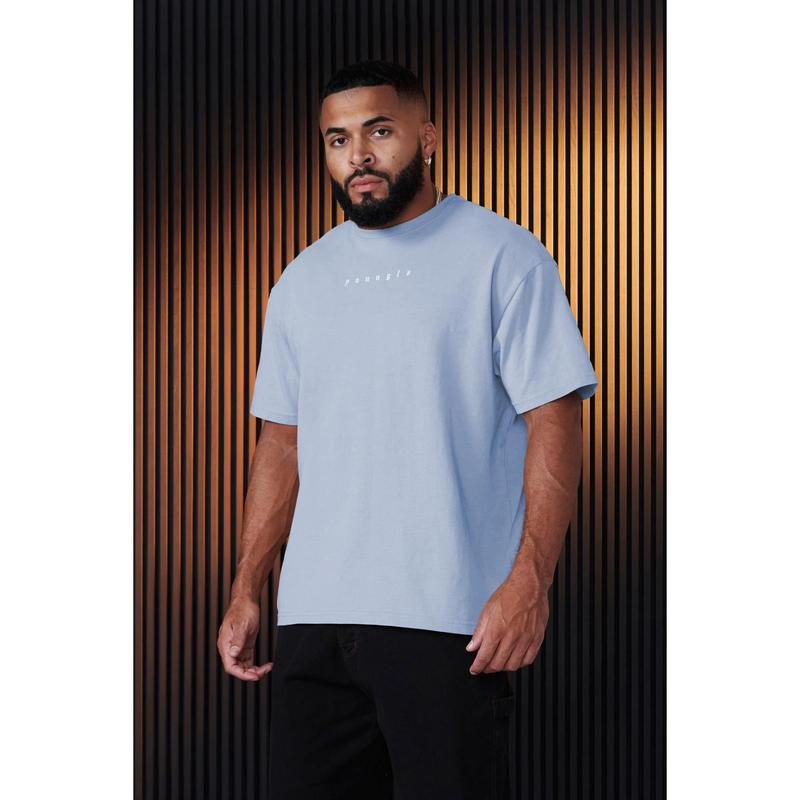 Youngla Men's Oversized T-shirt Muscle Sports Fitness Cotton round Neck Short Sleeve Gym Running Basketball Training