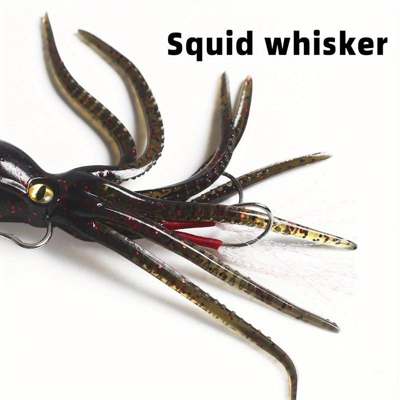 Soft Octopus Swimbait, 1 Count Artificial Fishing Lure with Double Hooks, Fake Fishing Bait, Outdoor Fishing Accessories