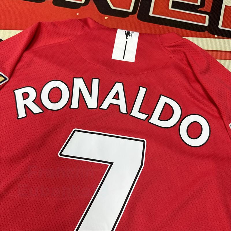 Soccer Jersey Fans Version Home kit Cristiano Ronaldo #7 Red Long Sleeves