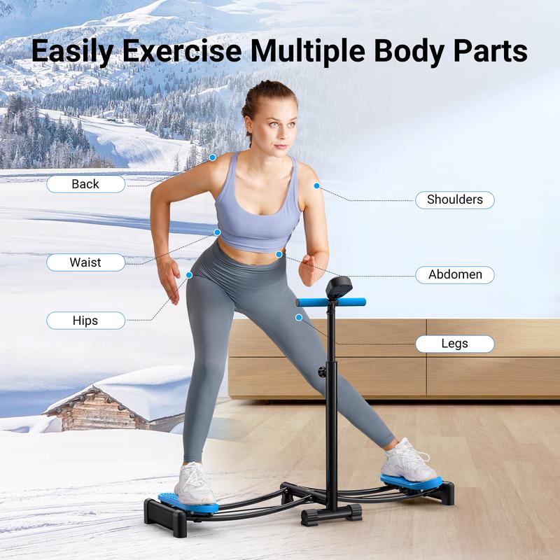 MERACH Ski Trainer 2 in 1 Ski Exercise Machine Strength Training Leg Machine Low Impact Plyometric Training Home Gym Machine Indoor Workouts Equipment