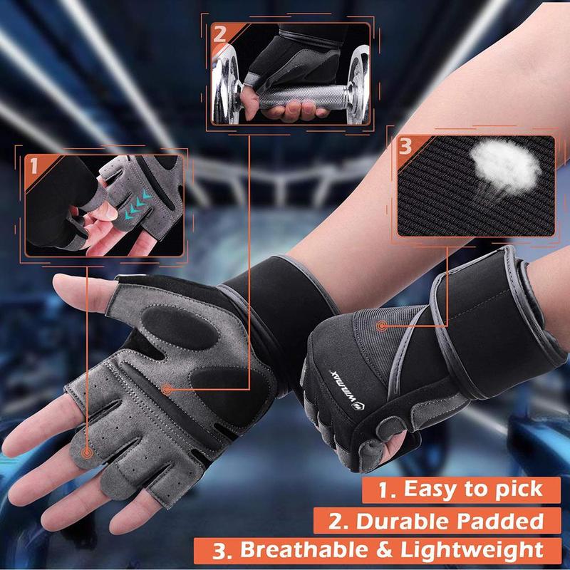 Summer Durable Weight Lifting Gloves, 1 Pair Breathable Half-finger Wrist Support Gloves for Powerlifting, Non-slip Training Exercise Gloves for Automotive & Motorcycle Cycling, Gym Sports Accessories