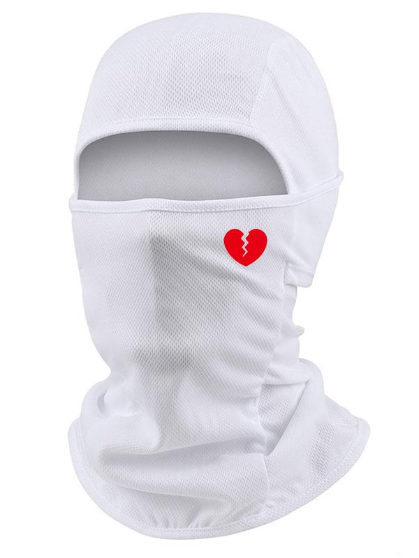 Heart Print Cycling Balaclava Hat,  Warm and Breathable Warm Cycling Cap, Outdoor Sports Cycling Accessories, Multifunction Ski Face Mask for Fall & Winter, Comfortable Neck Warmer Fitted Hat