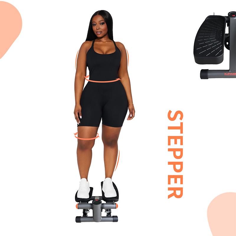 Steppers for Exercise, Stair Stepper Total Body Workout Stair Step Machine with Resistance Bands and LCD Monitor for home office