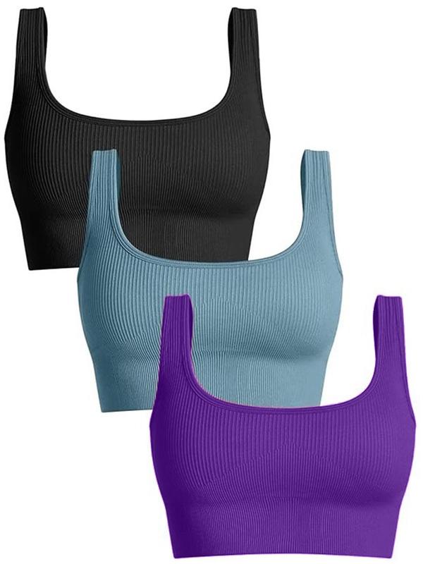 Women's Solid Seamless Sports Bra, Sports Support Lingerie Top for Yoga Gym Workout, Back-to-school Clothing, Treadmill Outfits, Women's Sports Clothing for All Seasons, Lingerie for Women