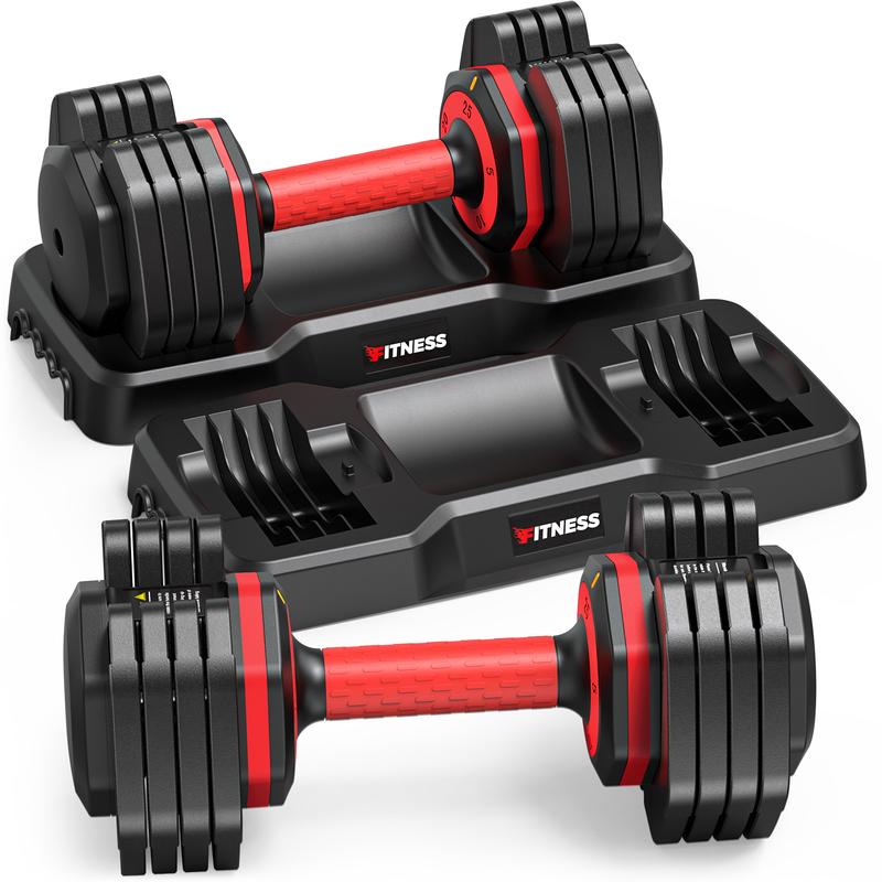 Rapid-Adjust 5-in-1 Dumbbells Set - 1-Second Weight Change, Anti-Slip Handles, All-Level Fitness, Home Gym Ready + Bonus Plans