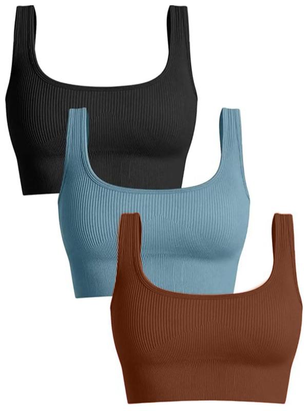 Women's Solid Seamless Sports Bra, Sports Support Lingerie Top for Yoga Gym Workout, Back-to-school Clothing, Treadmill Outfits, Women's Sports Clothing for All Seasons, Lingerie for Women