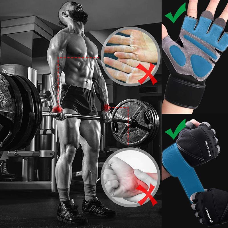 Summer Durable Weight Lifting Gloves, 1 Pair Breathable Half-finger Wrist Support Gloves for Powerlifting, Non-slip Training Exercise Gloves for Automotive & Motorcycle Cycling, Gym Sports Accessories