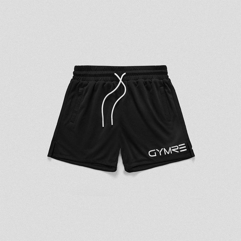 Gymreapers Core Mesh Training Shorts - Black White, Perfect for Summers