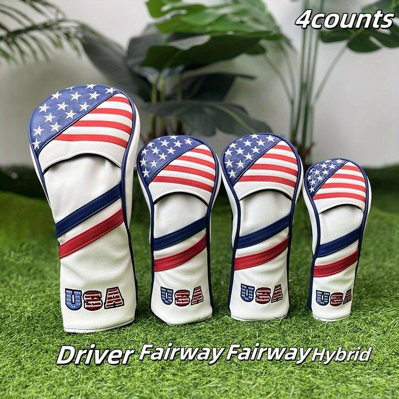 3D PU Leather Embroidered Golf Putter Cover, Durable Golf Putter Cover, Golf Club Head Cover, Golf Accessories for Most Golf Clubs