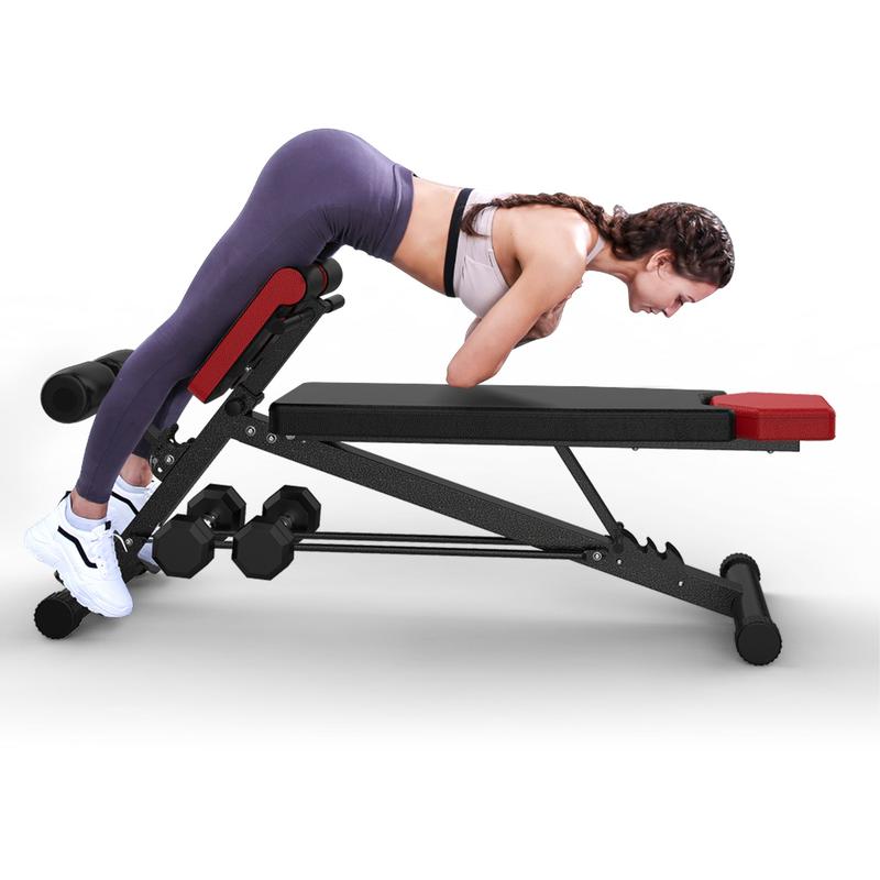 FINER FORM Multi-Functional Adjustable Weight Bench with Hyper Extension for Total Body Workout