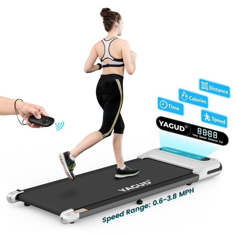 Yagud Walking Pad with Remote Control, LED Display,  2 in 1 Under Desk Treadmill for Small Spaces,Portable for Home Office