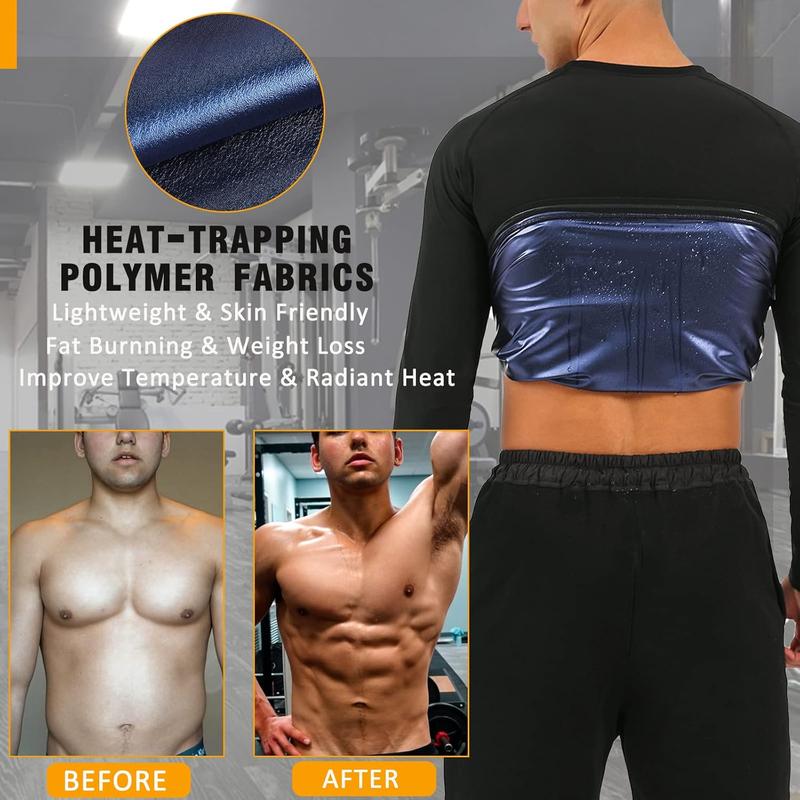 Sauna Shirt for Men  Suit long Sleeve Compression T-Shirt   Shaper Shirts for Workout  Exercise