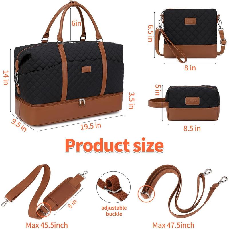 Weekender Bags for Women with Toiletry Bags Large Overnight Bags Travel Duffel Bag Carry On  Weekend Tote with Shoe Compartment and Wet Pocket