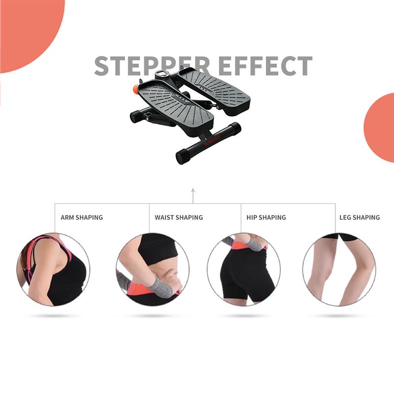 Steppers for Exercise, Stair Stepper Total Body Workout Stair Step Machine with Resistance Bands and LCD Monitor for home office