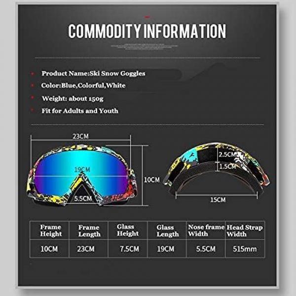 Zsling OTG Ski Snow Goggles, UV Protection Anti Fog Snowboard Goggles for Men Women Youth