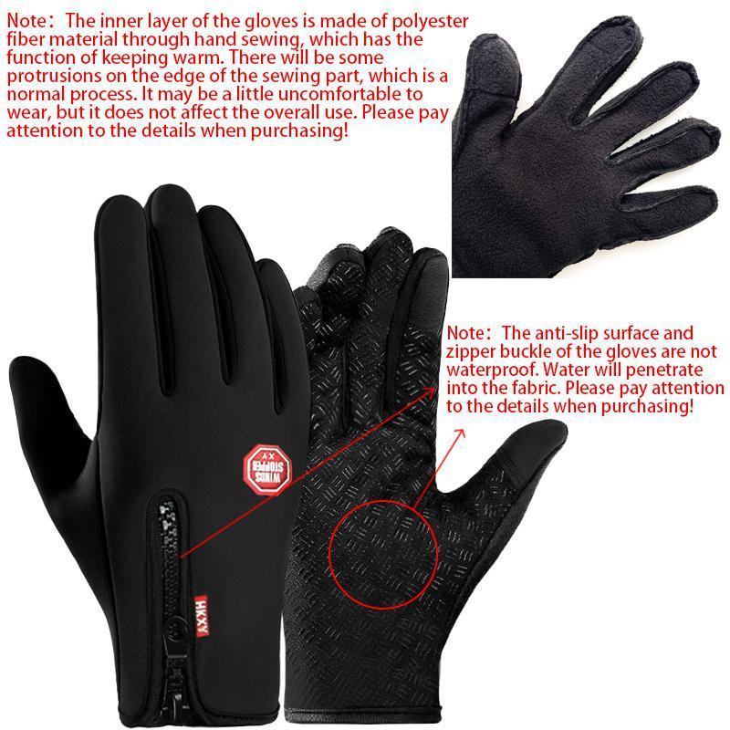 Winter Warm Gloves, 1 Pair Men's and Women's Outdoor Cycling Gloves Warm Plush Lining for Sports, Fishing, Autumn Travel, Waterproof, Windproof and Non-slip Touch Screen Gloves, Birthday Gift, Christmas Gift, Halloween Gift