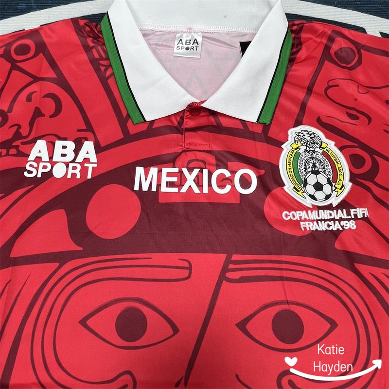 1998 Mexico Soccer National Team Home BLACK Nostalgia Soccer Jersey