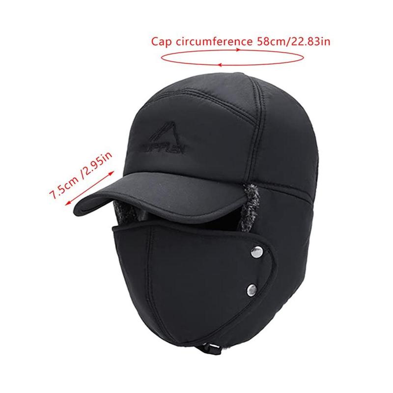 Winter Essentials Warm Hat, Thicken Faux Fur Outdoor Sports Hat with Removable Face Mask, Outdoor Sports Accessories for Skiing Skating Climbing Cycling