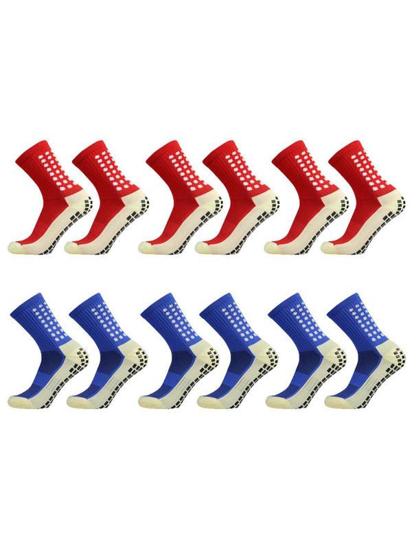 Men's 6 Pairs Colorblock Non-slip Athletic Socks, Comfy Breathable Sports Crew Socks for Soccer Training Competition, Football Socks, Men Sport & Outdoor Clothing, Men's Socks for All Seasons, Menswear, Summer Outfits