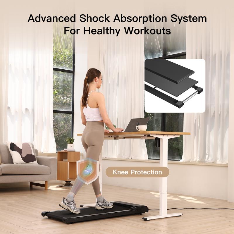 Lichico Yrun Compact 2-in-1 Under Desk Treadmill,Portable Folding Electric Walking Treadmill with 2.5-3.0HP Brushless Motor,Spacious Running Area,Ideal for Home and Office Use