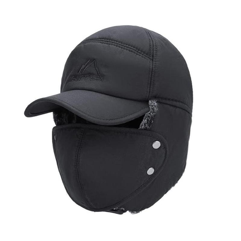 Winter Essentials Warm Hat, Thicken Faux Fur Outdoor Sports Hat with Removable Face Mask, Outdoor Sports Accessories for Skiing Skating Climbing Cycling