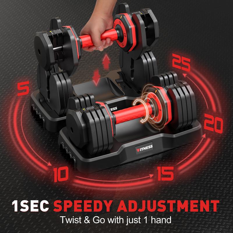 Rapid-Adjust 5-in-1 Dumbbells Set - 1-Second Weight Change, Anti-Slip Handles, All-Level Fitness, Home Gym Ready + Bonus Plans