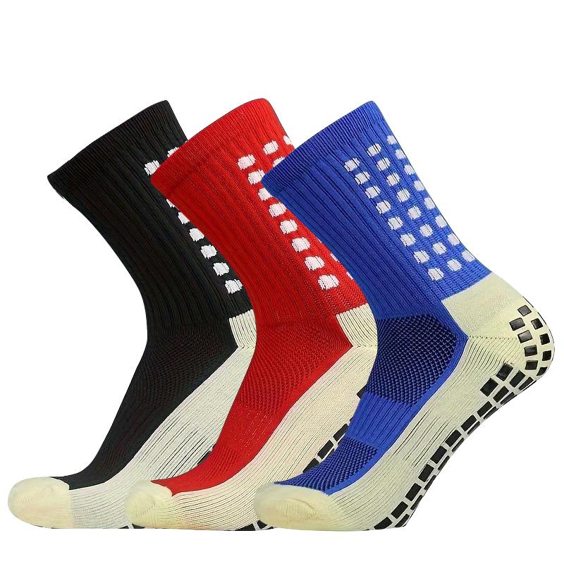 3 Pairs Non Slip Soccer Socks Grip Pads for Men Women -1 3pairs Football Baseball Socks