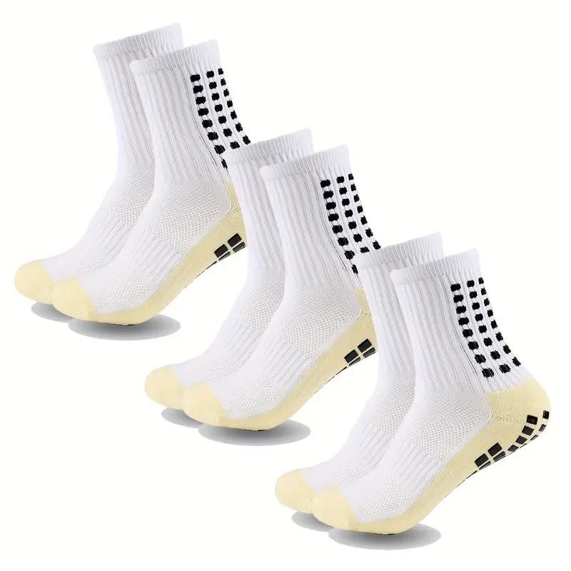 3 Pairs Non Slip Soccer Socks Grip Pads for Men Women -1 3pairs Football Baseball Socks