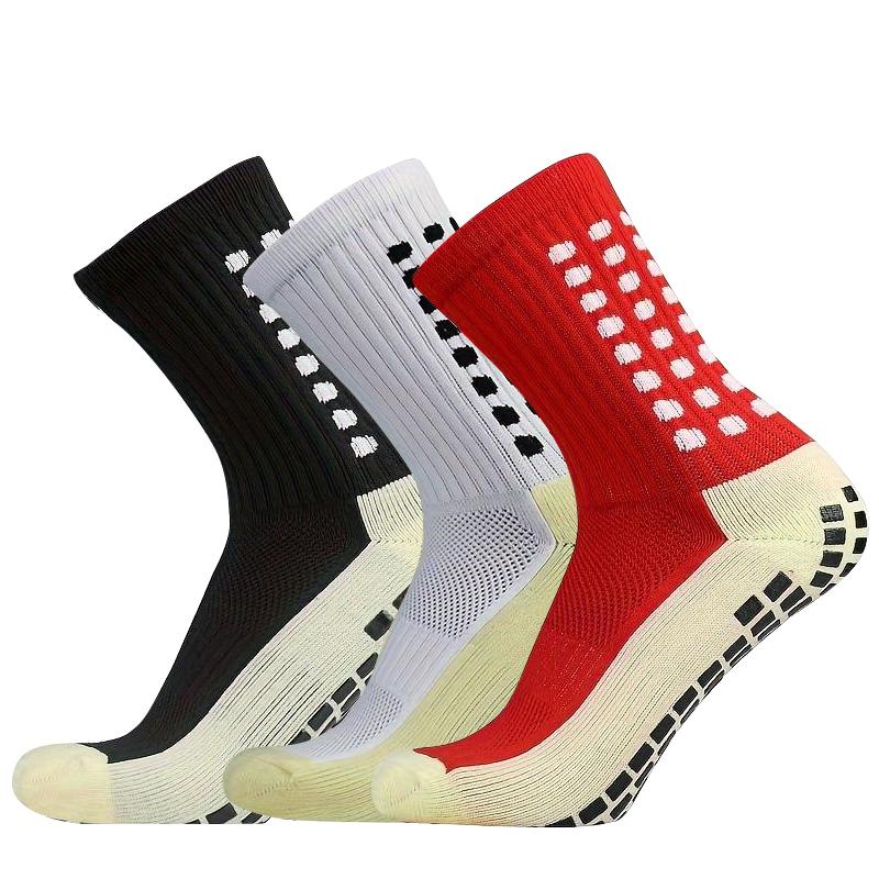 3 Pairs Non Slip Soccer Socks Grip Pads for Men Women -1 3pairs Football Baseball Socks