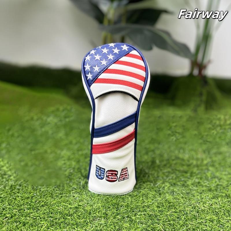 3D PU Leather Embroidered Golf Putter Cover, Durable Golf Putter Cover, Golf Club Head Cover, Golf Accessories for Most Golf Clubs