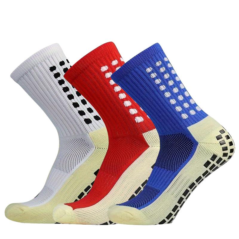 3 Pairs Non Slip Soccer Socks Grip Pads for Men Women -1 3pairs Football Baseball Socks