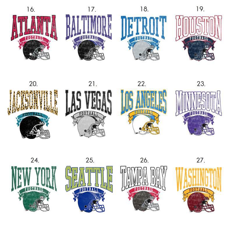 Vintage Football T-shirt Hometown Teams Tee Football Retro Tshirt Football Thowback Tee Buffalo Football Tshirt Kansas City football tee Dallas Football Throwback T-shirt San Francisco Tee Pittsburg Vintage Tshirt