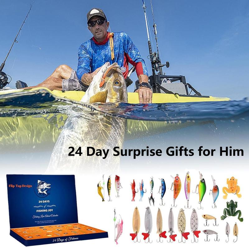 Fishing Advent Calendar 2024-24 Days of Premium Fishing Lures for Men, Teens, and Adults - The Ultimate Christmas Vacation Advent Calendar 2024 for Freshwater & Saltwater