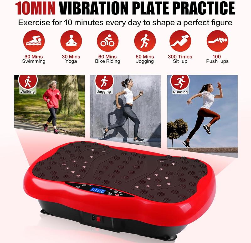 Vibration Plate Exercise Machine, Fitness Full Body Vibration Platform, Portable Vibration Plate Platform for Weight Loss Home Fitness