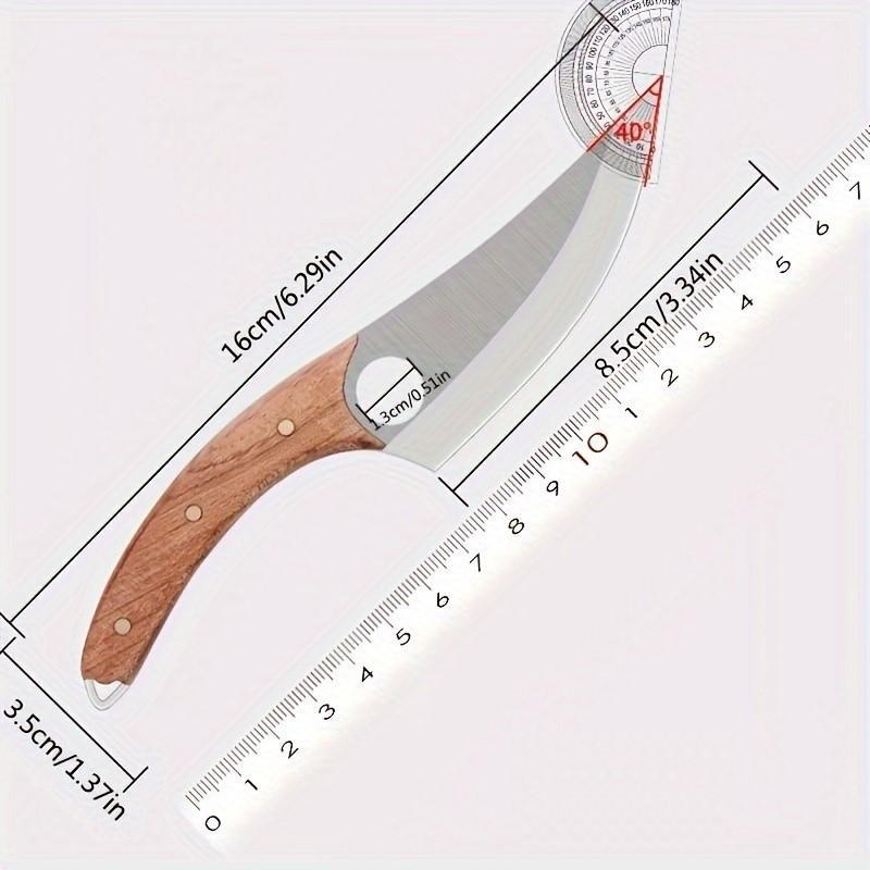 Kitchen Gadgets Stainless Steel Scabbard Knife, 1 Count Portable Knife with PU Leather Cover, Multi-use Knife for Outdoor Camping Kitchen Hiking