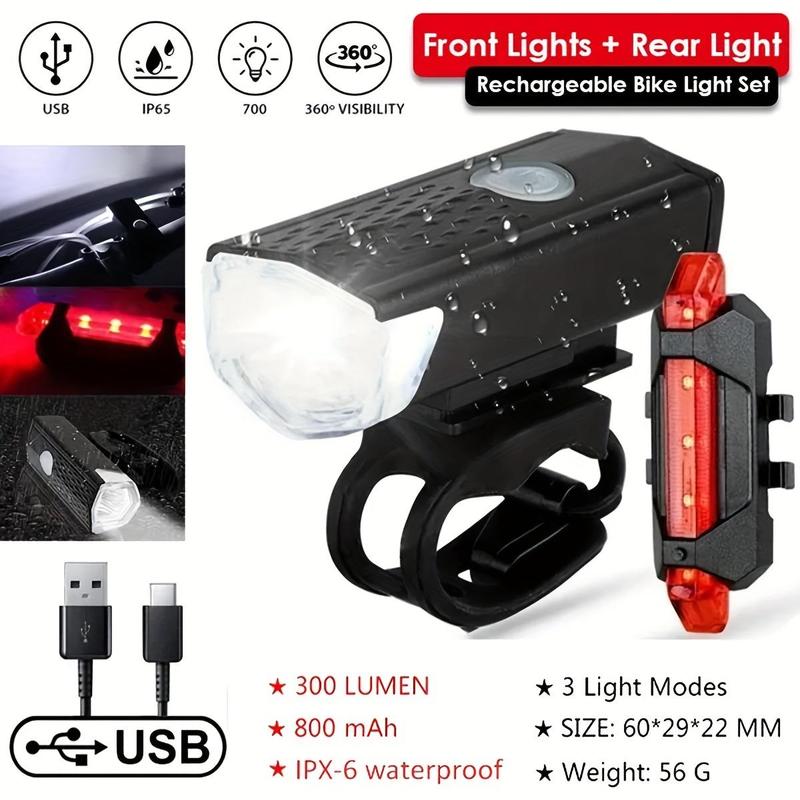 Super Bright LED Light, 3 Modes Tail Light Safety Warning Light, USB Rechargeable Waterproof LED Work Light for Bicycles and Motorcycles, 360 Degree Visibility Bicycles Light