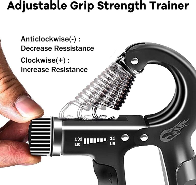 Grip Strength Trainer Kit (5 Pack) with Finger Exerciser, Hand Grip Strengthener, Hand Extension Exerciser, Stress Relief Ball and Forearm Workout Ring for Muscle Building and Injury Recover, Silicone