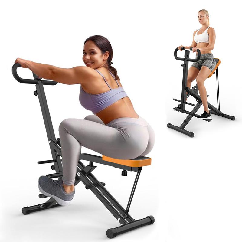 Squat Machine for Home,330LBS Foldable,RodeoCore Exercise Machine,Ride & RowingMachine for Botty Glutes Butt Thighs,AbBack Leg Press Hip Thrust