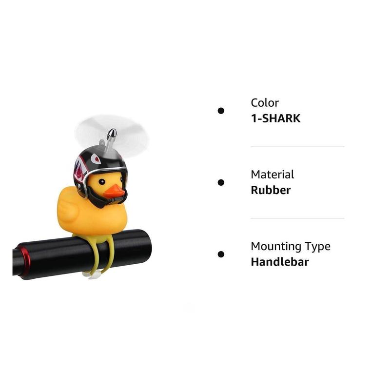 Duck Bicycle Bell, Rubber Duck Bicycle Accessories with LED Lights, Cute Propeller Handlebar Bicycle Horn for Adults Sports Outdoor