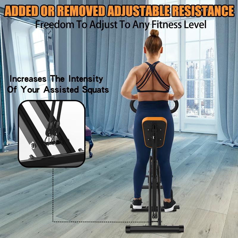 Squat Machine for Home,330LBS Foldable,RodeoCore Exercise Machine,Ride & RowingMachine for Botty Glutes Butt Thighs,AbBack Leg Press Hip Thrust