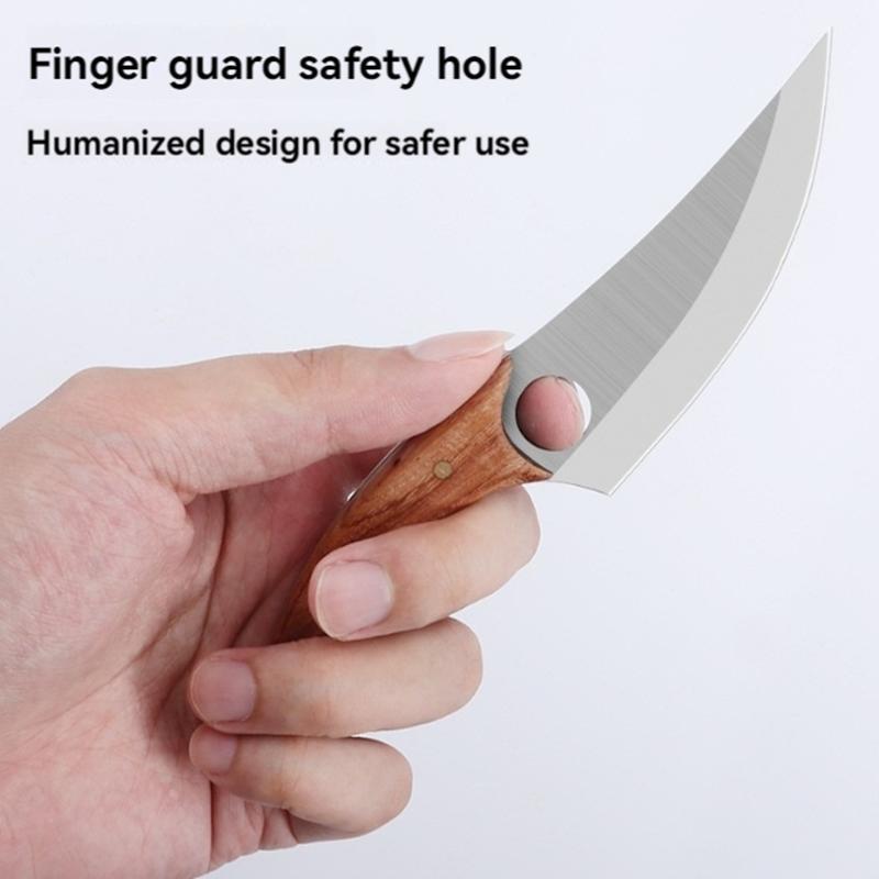 Kitchen Gadgets Stainless Steel Scabbard Knife, 1 Count Portable Knife with PU Leather Cover, Multi-use Knife for Outdoor Camping Kitchen Hiking